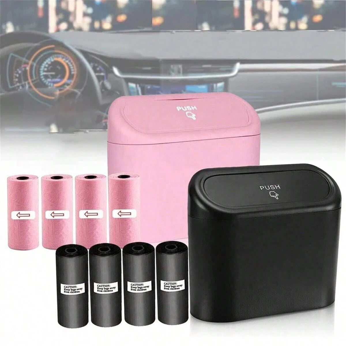 Mini Car Trash Can with Lid | Keep Your Car Clean & Organized